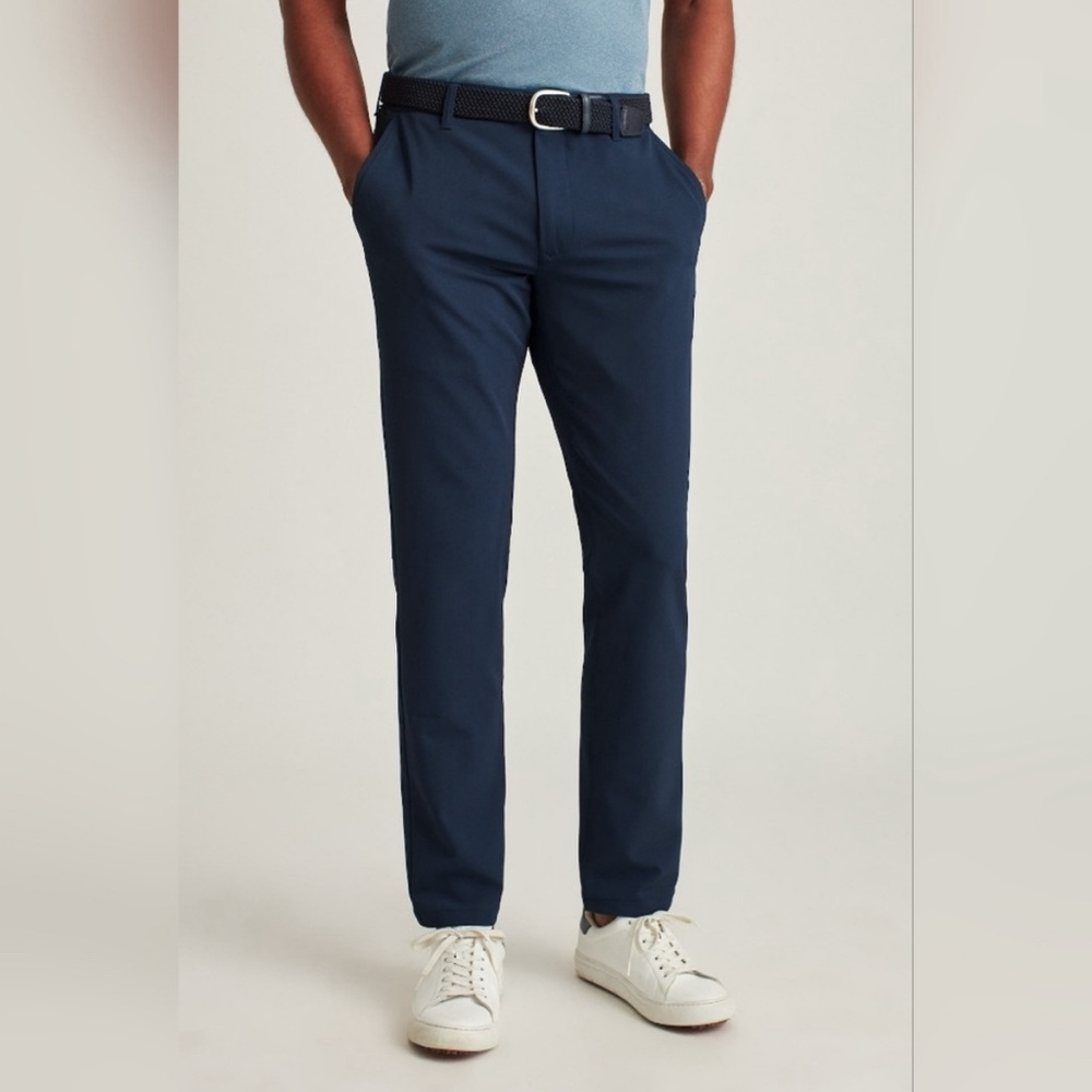 Bonobos - men’s golf pants athletic navy blue polyester stretch slim size 35/32